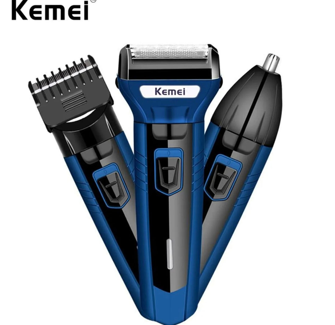 Original Kemei 3 In 1 Rechargeable Shaving Machine 6 Months Warranty